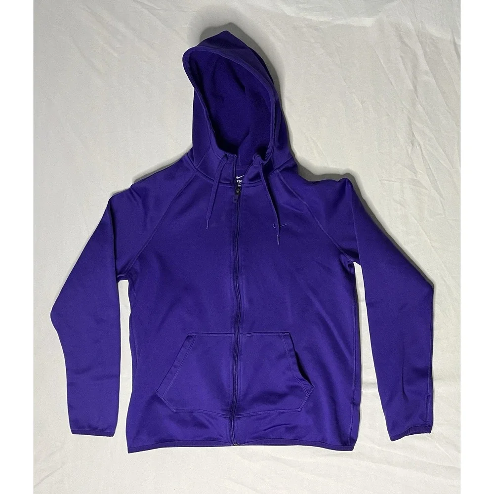 Nike Therma Fit Full Zip Hooded Jacket Women's Medium Purple 683656-547